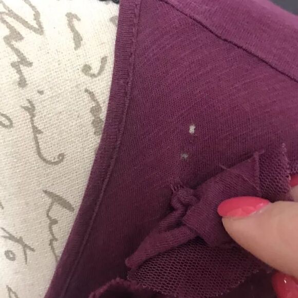 Ann Taylor LOFT Women's 3/4 Sleeve Purple Floral Top Blouse Shirt - Size Small - Picture 8 of 9